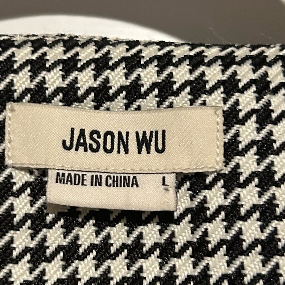 Jason Wu Black White Houndstooth Wrap Blazer Dress Size Large New - Picture 4 of 7